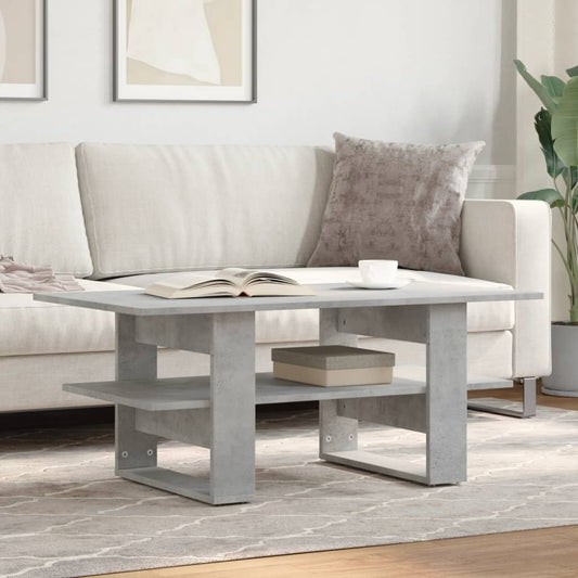 HKH Mesa de centro gris cemento en madera manufacturada