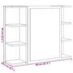 Mueble de Baño HKH con Espejo Contrachapado en Roble - 80x20,5x64cm