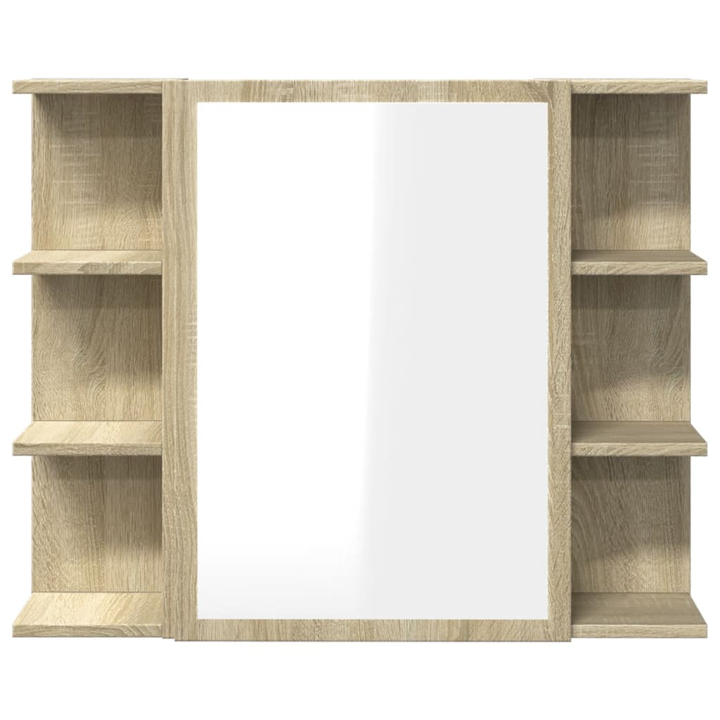 Mueble de Baño HKH con Espejo Contrachapado en Roble - 80x20,5x64cm