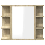 Mueble de Baño HKH con Espejo Contrachapado en Roble - 80x20,5x64cm