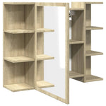Mueble de Baño HKH con Espejo Contrachapado en Roble - 80x20,5x64cm