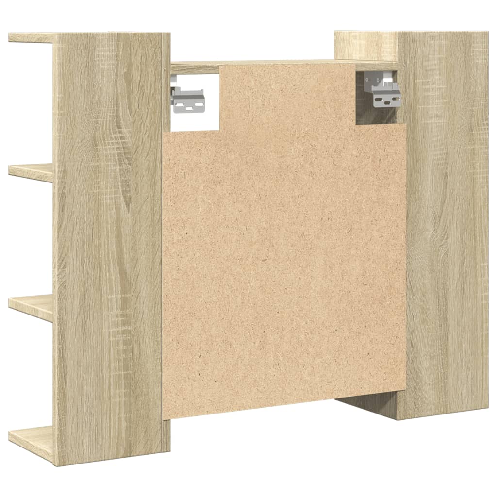 Mueble de Baño HKH con Espejo Contrachapado en Roble - 80x20,5x64cm