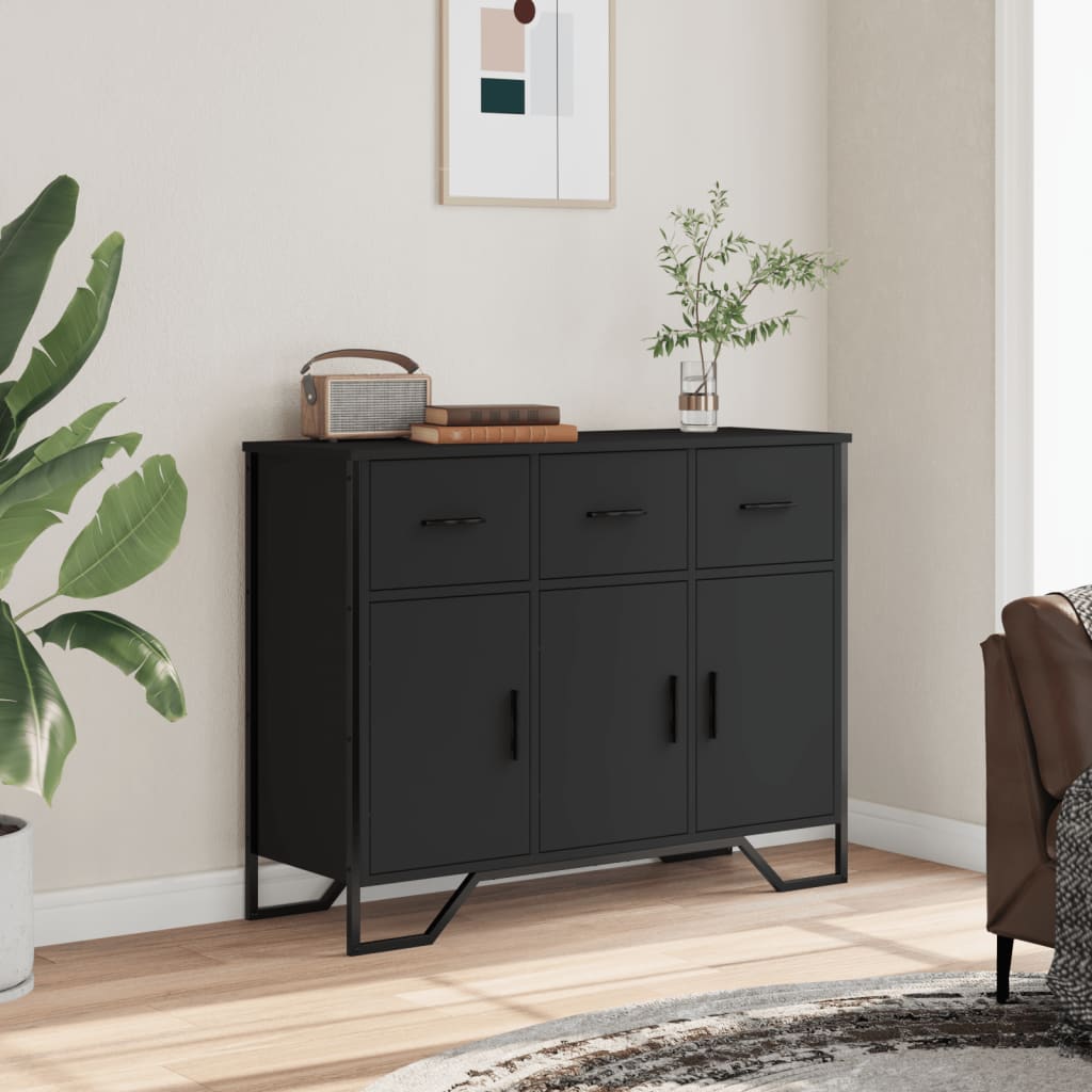 Aparador Moderno HKH en derivados de Madera, Metal 97 X 32,5 X 74,5 Cm - Negro
