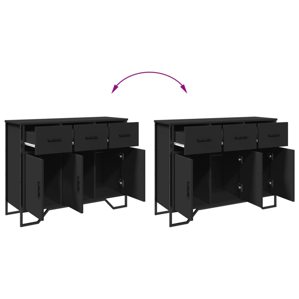 Aparador Moderno HKH en derivados de Madera, Metal 97 X 32,5 X 74,5 Cm - Negro