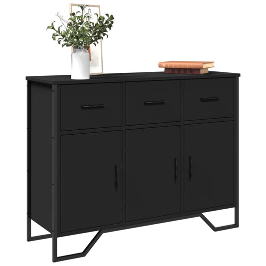 HKH Aparador Moderno em derivados de Madeira, Metal 97 X 32,5 X 74,5 Cm - Preto