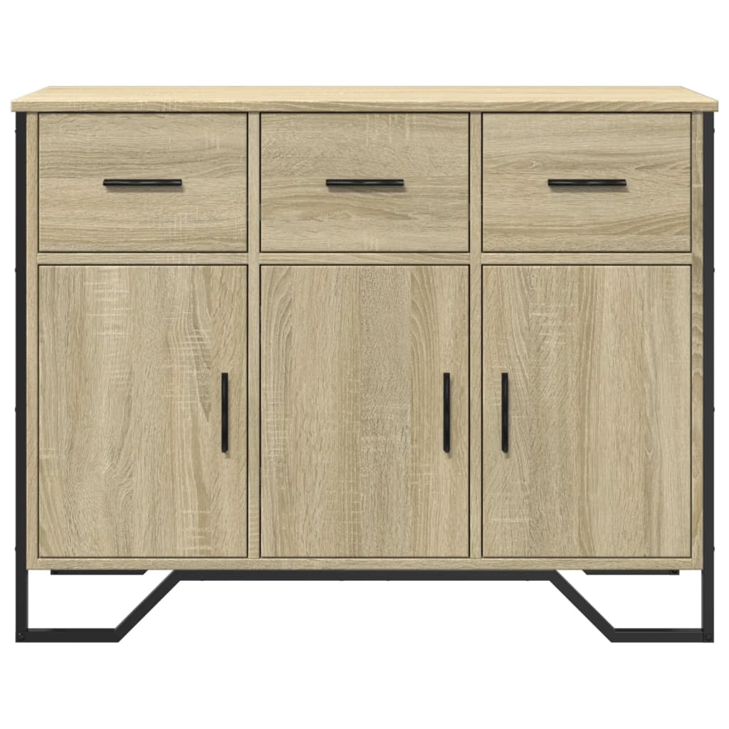 HKH Aparador Moderno em derivados de Madeira, Metal 97 X 32,5 X 74,5 Cm - Carvalho Sonoma