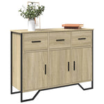 HKH Aparador Moderno em derivados de Madeira, Metal 97 X 32,5 X 74,5 Cm - Carvalho Sonoma