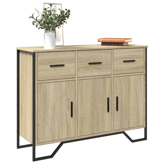 HKH Aparador Moderno em derivados de Madeira, Metal 97 X 32,5 X 74,5 Cm - Carvalho Sonoma