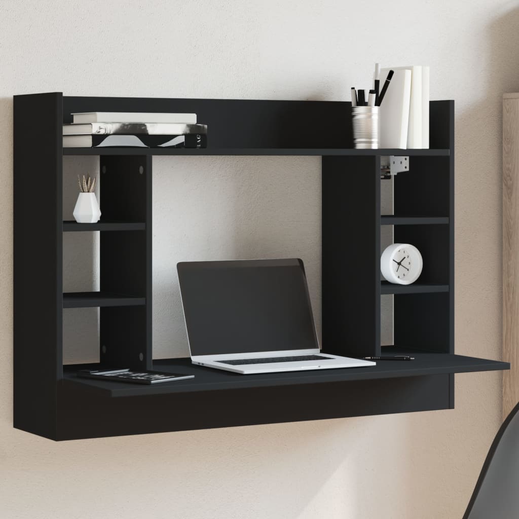 HKH Escritorio de Pared de Madera - Negro