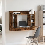 HKH Escritorio de Pared Derivados de Madera en Madera Roble Ahumado