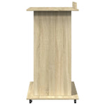 HKH Púlpito C/ Ruedas Y Cajón Derivados de Madera en Madera Roble Sonoma