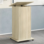 HKH Púlpito C/ Ruedas Y Cajón Derivados de Madera en Madera Roble Sonoma