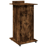 HKH Púlpito C/ Ruedas Y Cajón Derivados de Madera en Madera Roble Ahumado