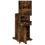HKH Púlpito C/ Ruedas Y Cajón Derivados de Madera en Madera Roble Ahumado
