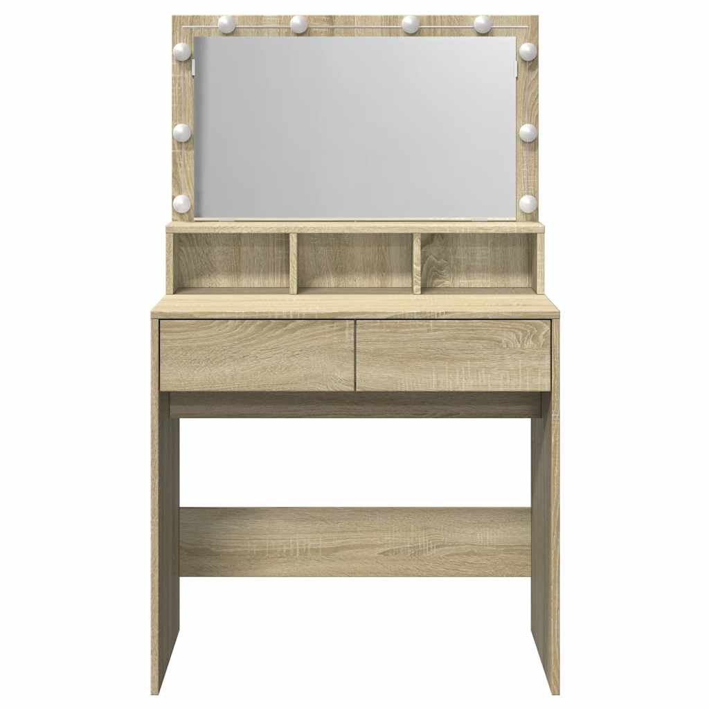 HKH Tocador con LED en Roble Sonoma - 80x41x134,5 Cm
