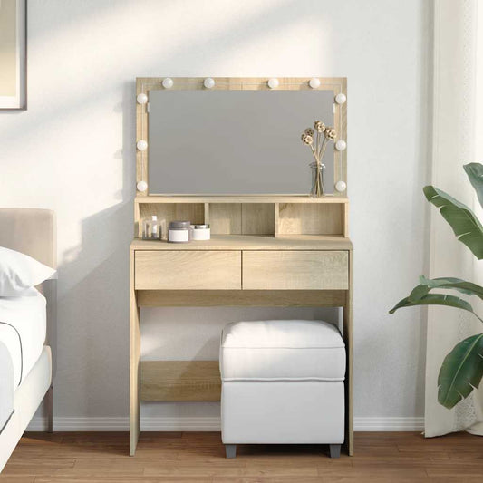 HKH Toucador com LED em Carvalho Sonoma - 80x41x134,5 Cm