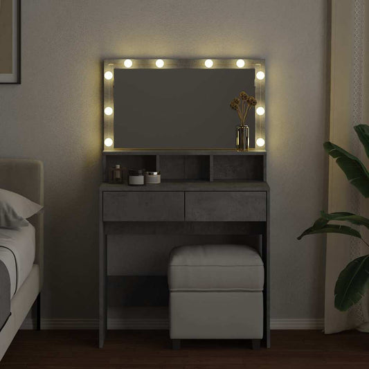 HKH Toucador com LED em Cimento - 80x41x134,5 Cm - Cinzento