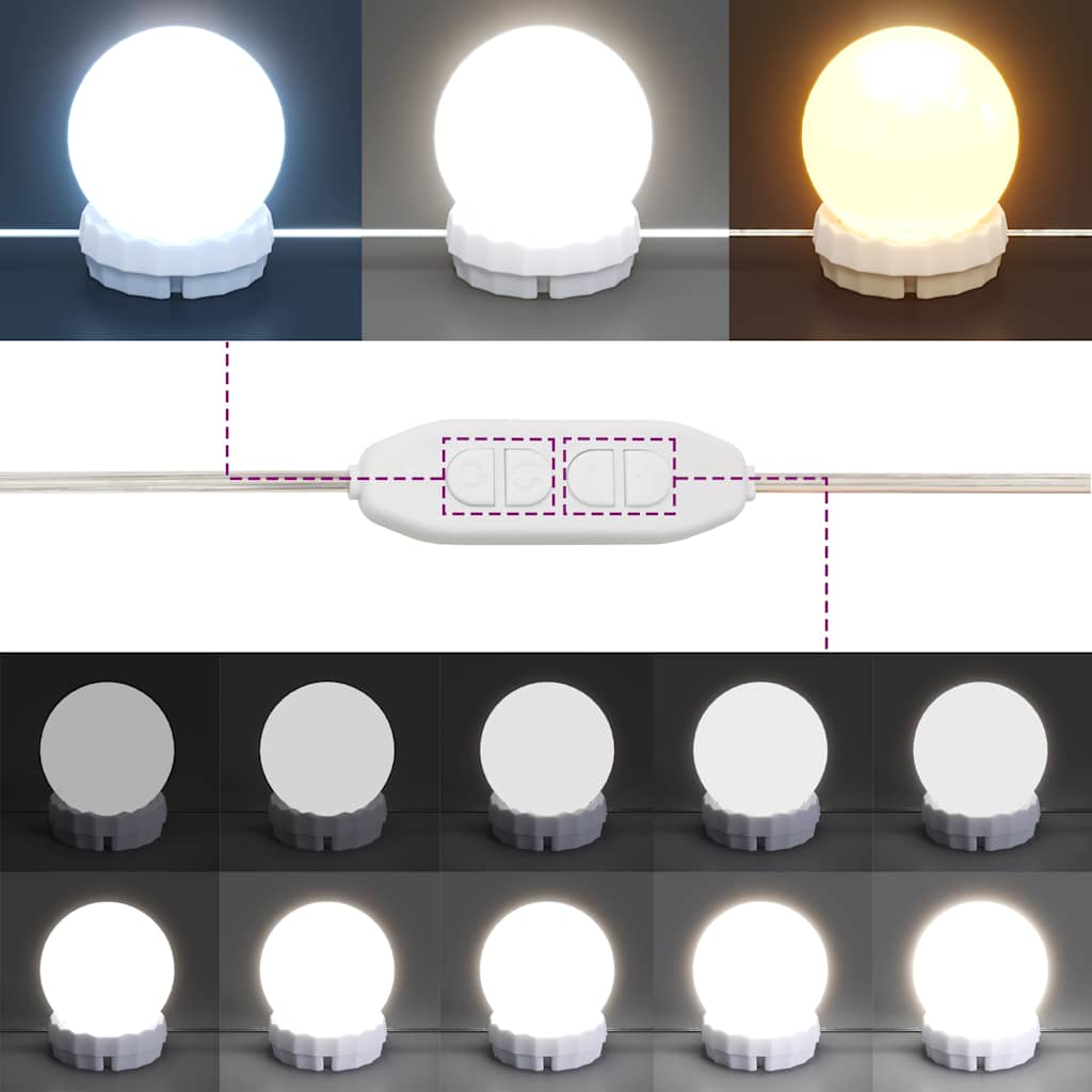 HKH Tocador con Luces Led en Roble Sonoma - 100x40x130 cm