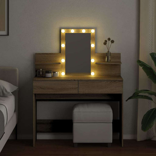HKH Toucador com Leds em Carvalho Sonoma - 100x40x130 Cm