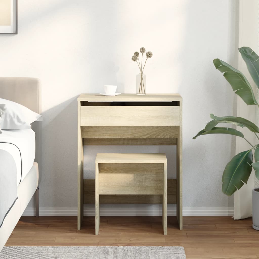 HKH Tocador y Banco en Roble Sonoma - 60x40x113,5 Cm