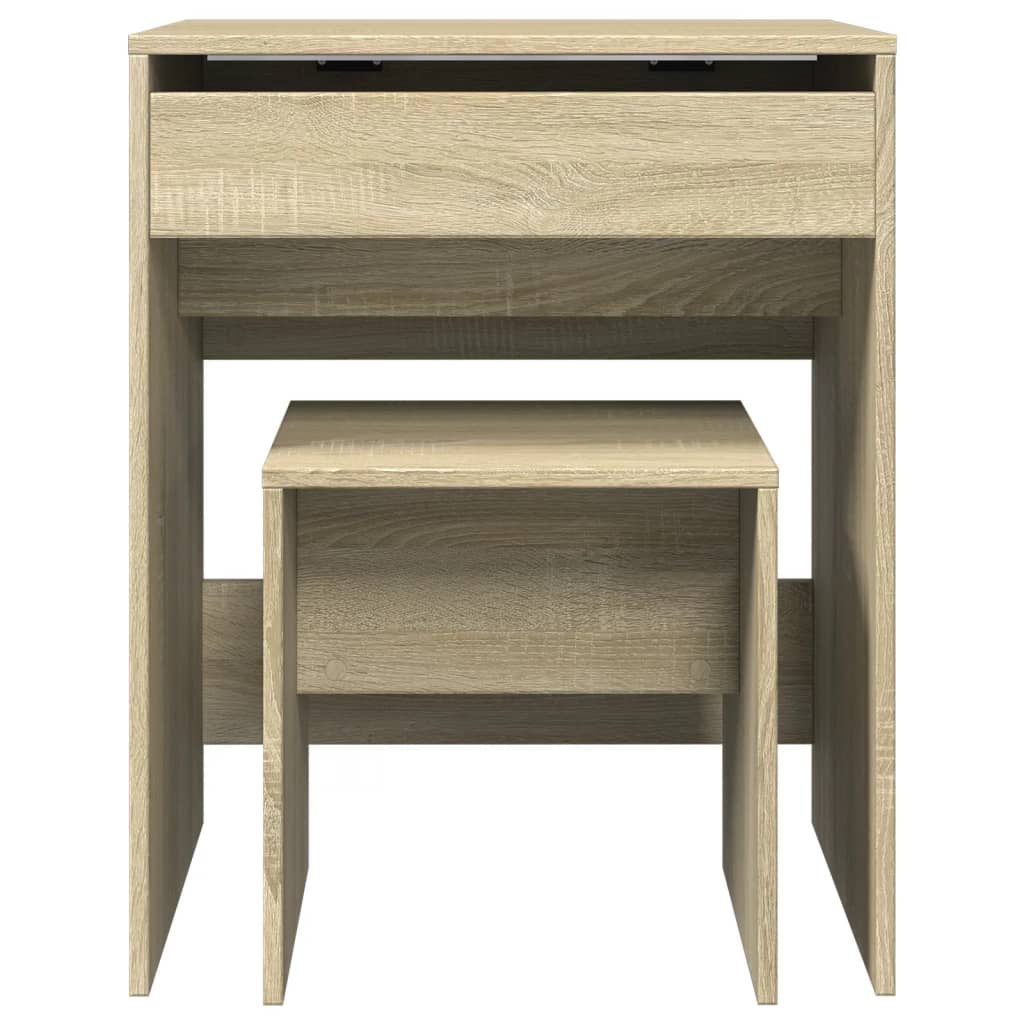 HKH Toucador e Banco em Carvalho Sonoma - 60x40x113,5 Cm