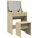 HKH Toucador e Banco em Carvalho Sonoma - 60x40x113,5 Cm
