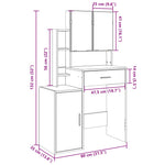 HKH Tocador con Armario Color - 80x35x132 cm - Blanco