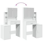 HKH Tocador con Armario Color - 80x35x132 cm - Blanco