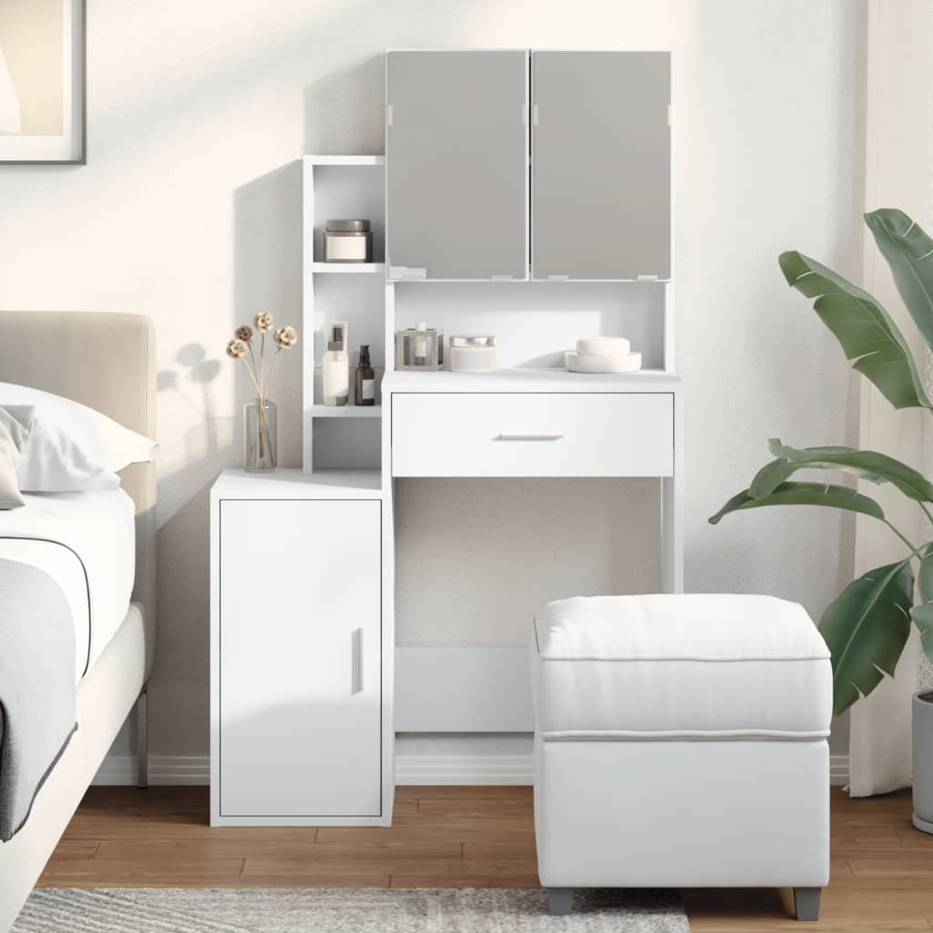 HKH Tocador con Armario Color - 80x35x132 cm - Blanco