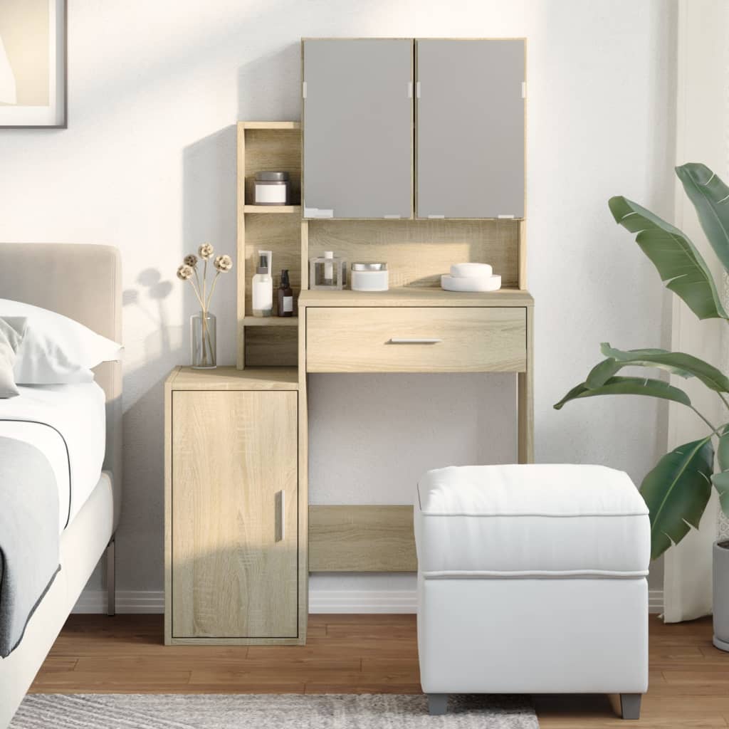 HKH Tocador con armario Color roble Sonoma - 80x35x132 cm