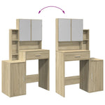 HKH Tocador con armario Color roble Sonoma - 80x35x132 cm