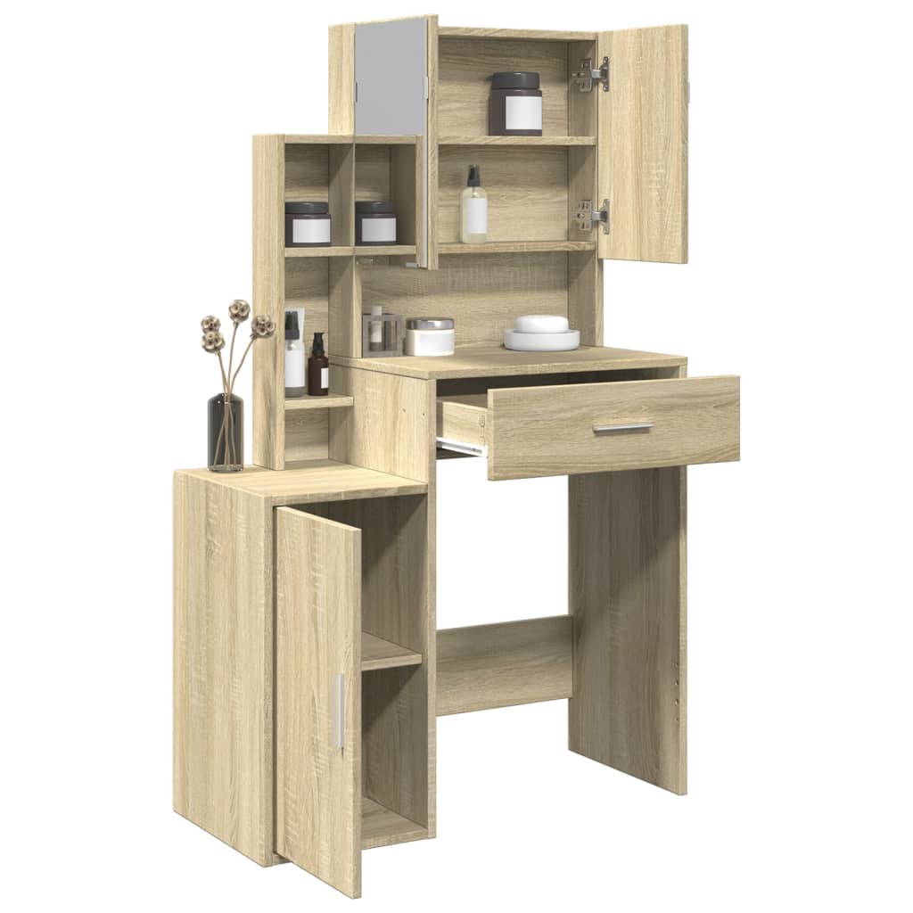 HKH Tocador con armario Color roble Sonoma - 80x35x132 cm