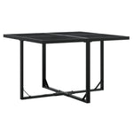 HKH 5 Pcs Conjunto de Jantar P/ Jardim C/ Almofadões Vime Pe - Preto