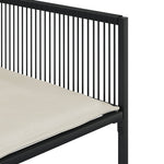 HKH 5 Pcs Conjunto de Jantar P/ Jardim C/ Almofadões Vime Pe - Preto