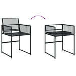 HKH 5 Pcs Conjunto de Jantar P/ Jardim Vime Pe - Preto