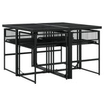 HKH 5 Pcs Conjunto de Jantar P/ Jardim Vime Pe - Preto