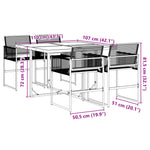 HKH 5 Pcs Conjunto de Jantar P/ Jardim Vime Pe - Preto