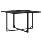 HKH 5 Pcs Conjunto de Jantar P/ Jardim C/ Almofadões Vime Pe - Preto