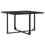HKH 5 Pcs Conj. de Jantar para Jardim C/ Almofadões Textilene - Preto