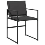 HKH 5 Pcs Conj. de Jantar para Jardim C/ Almofadões Textilene - Preto