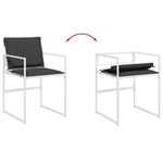 HKH 5 Pcs Conj. de Jantar P/ Jardim C/ Almofadões Textilene - Branco