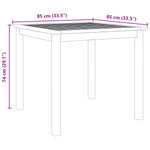 HKH 3 Pcs Conjunto de Jantar para Jardim Madeira de Acácia Maciça - Marrom