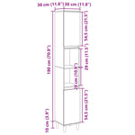 HKH Armario de Baño Roble Sonoma - 30x30x190 Cm