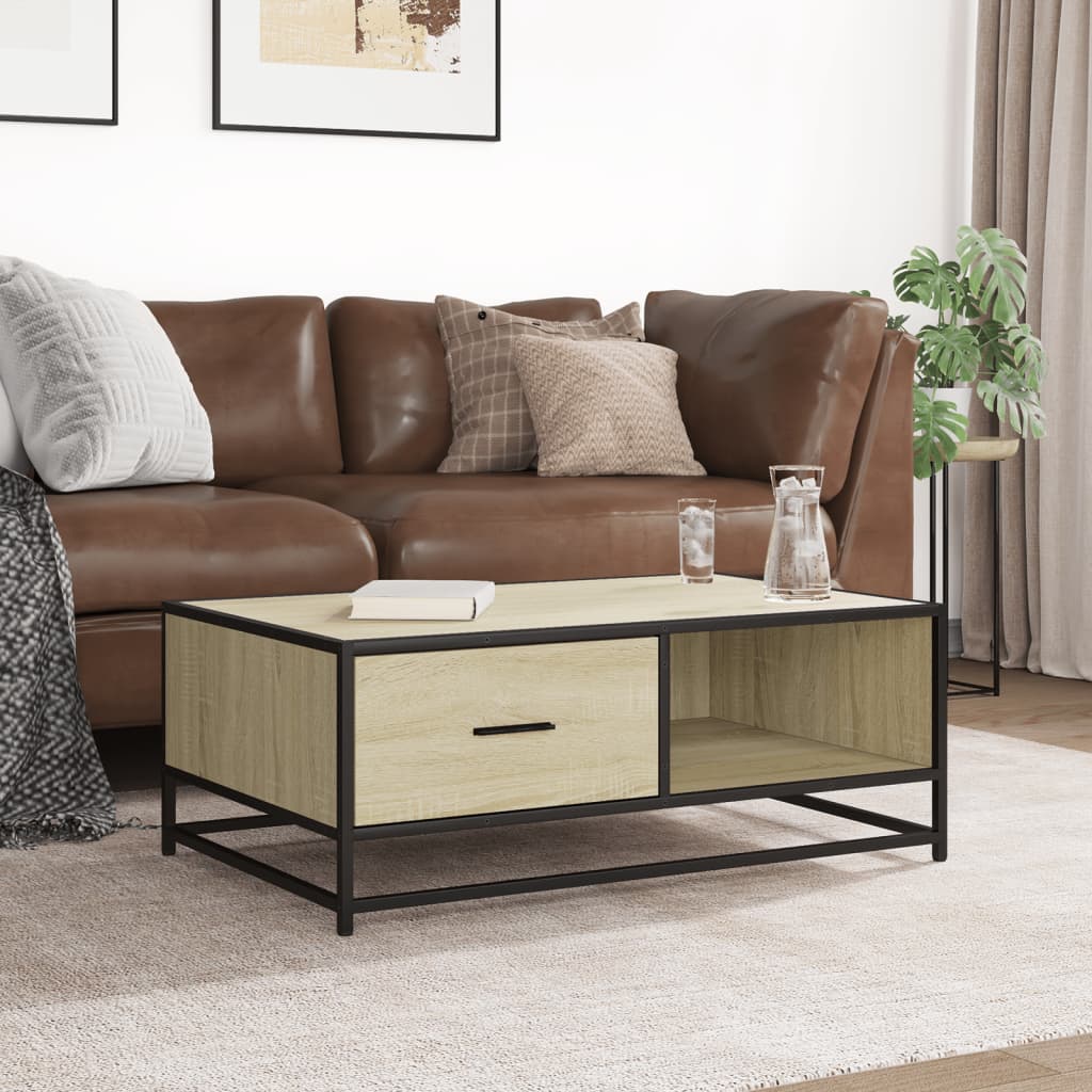 Mesa de centro HKH en derivados de madera/ roble Sonoma en metal
