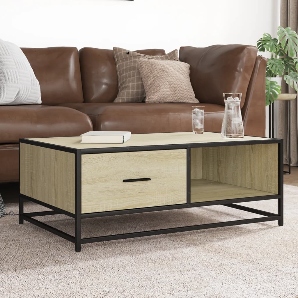 Mesa de centro HKH en derivados de madera/ roble Sonoma en metal