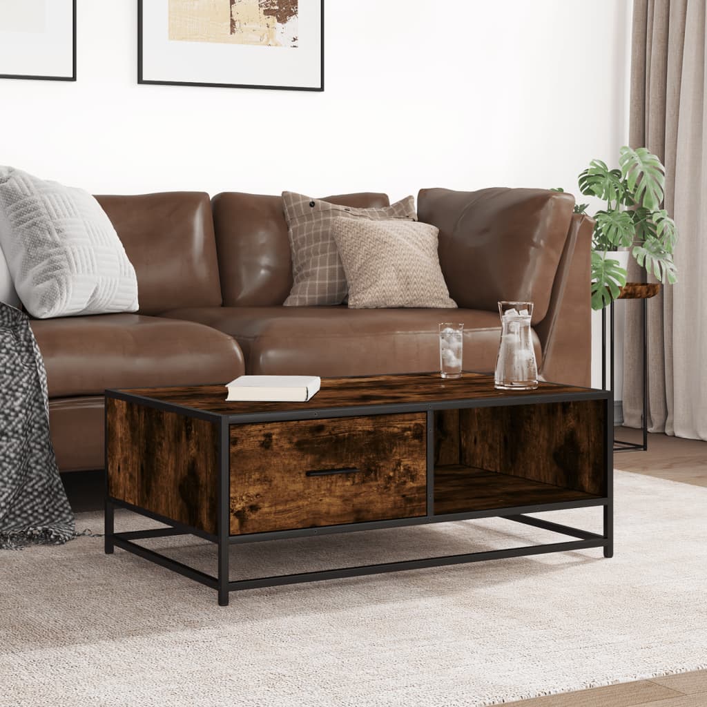 Mesa de centro HKH en derivados de madera/roble ahumado y metal