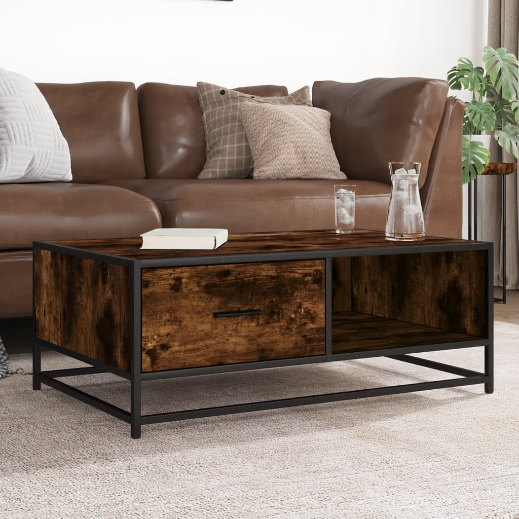Mesa de centro HKH en derivados de madera/roble ahumado y metal