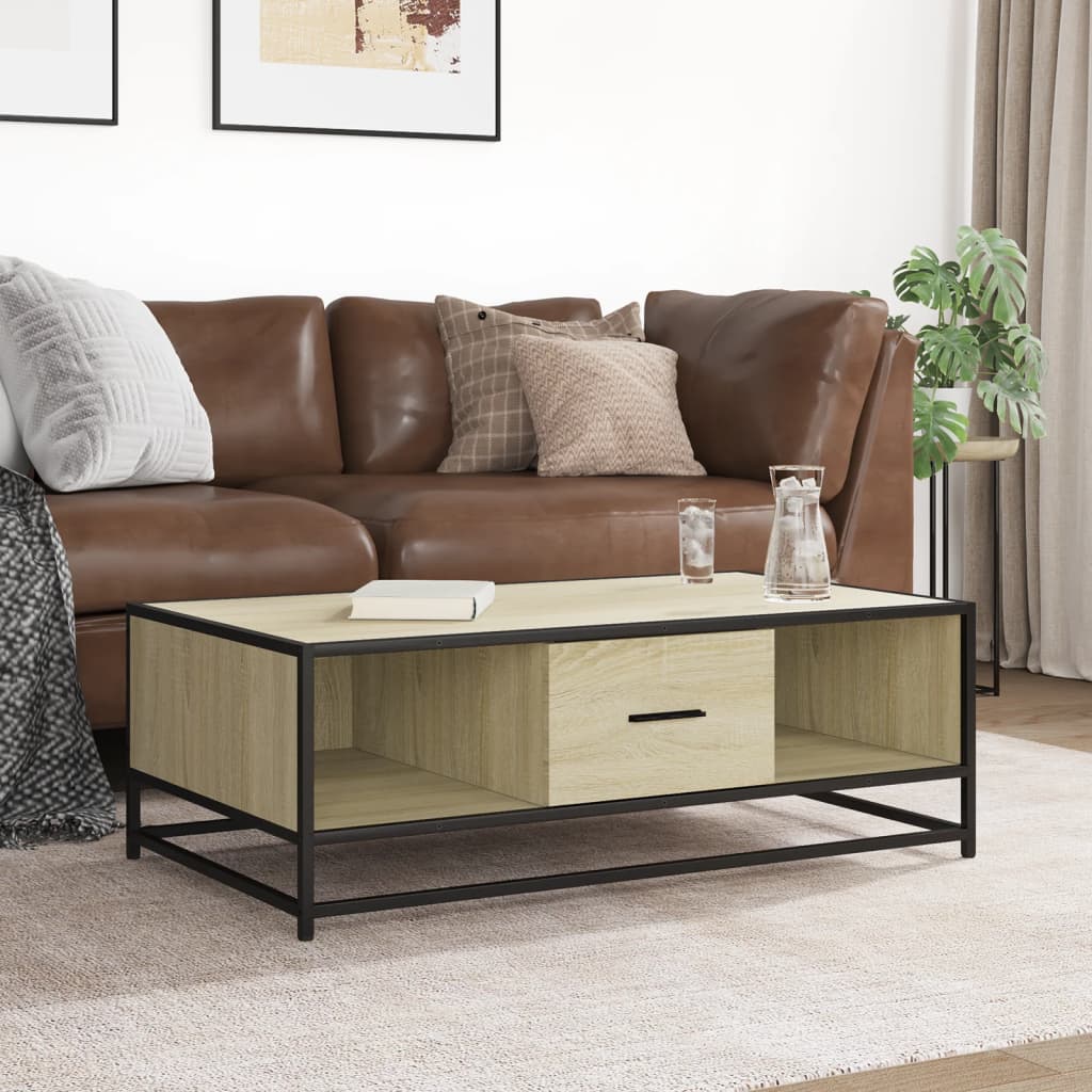 Mesa de centro HKH en derivados de madera/ roble Sonoma en metal