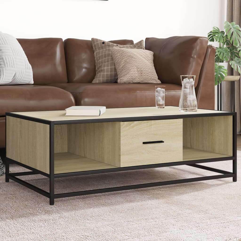 Mesa de centro HKH en derivados de madera/ roble Sonoma en metal