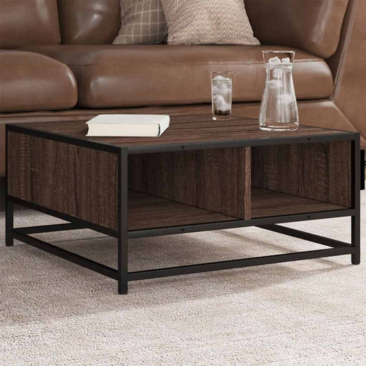 Mesa de centro HKH en derivados de madera y roble marrón en metal